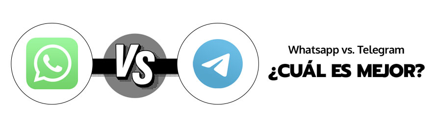 Whatsapp y Telegram aparecen enfrentados con sus logos